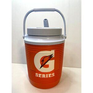 Gatorade 1 Gallon water jug cooler Rubbermaid made USA 11" x 7" orange white